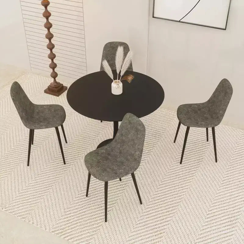 Okak Table de Cuisine Moderne 31,5 po pour 2-4 Personnes, Table de Salle à Manger Ronde avec Pied Central Stable, Petite Table pour Salon, Salle à Manger