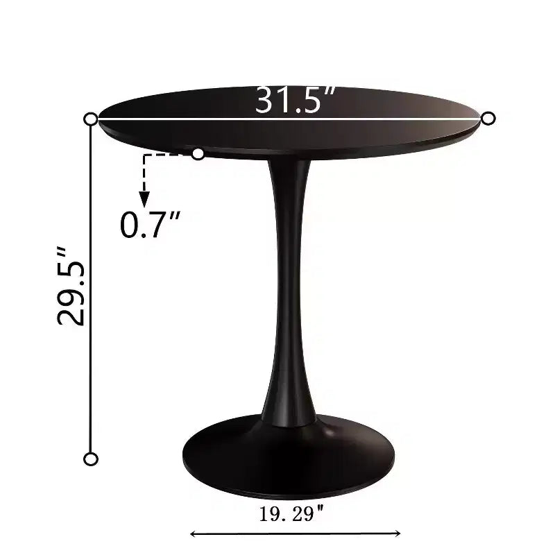 Okak Table de Cuisine Moderne 31,5 po pour 2-4 Personnes, Table de Salle à Manger Ronde avec Pied Central Stable, Petite Table pour Salon, Salle à Manger