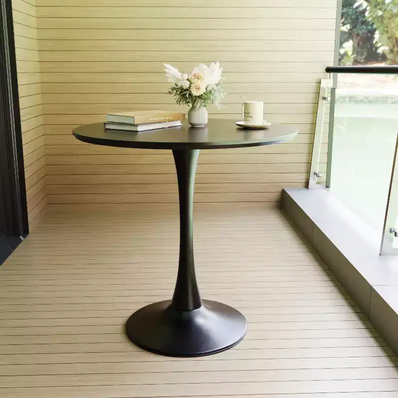 Okak Table de Cuisine Moderne 31,5 po pour 2-4 Personnes, Table de Salle à Manger Ronde avec Pied Central Stable, Petite Table pour Salon, Salle à Manger