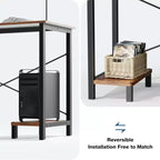 Bureau d'angle en L Okak 50 pouces avec étagère de rangement pour unité centrale, bureau d'ordinateur avec sac latéral pour bureau, salon, étude