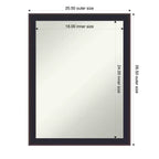 Miroir Mural de Salle de Bain Amanti Art Havana Noir Bronze, Encadré, Non Biseauté