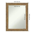 Miroir mural de salle de bain encadré Amanti Art Filigree à biseau d'un demi-pouce