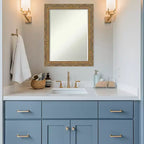 Miroir mural de salle de bain encadré Amanti Art Filigree à biseau d'un demi-pouce