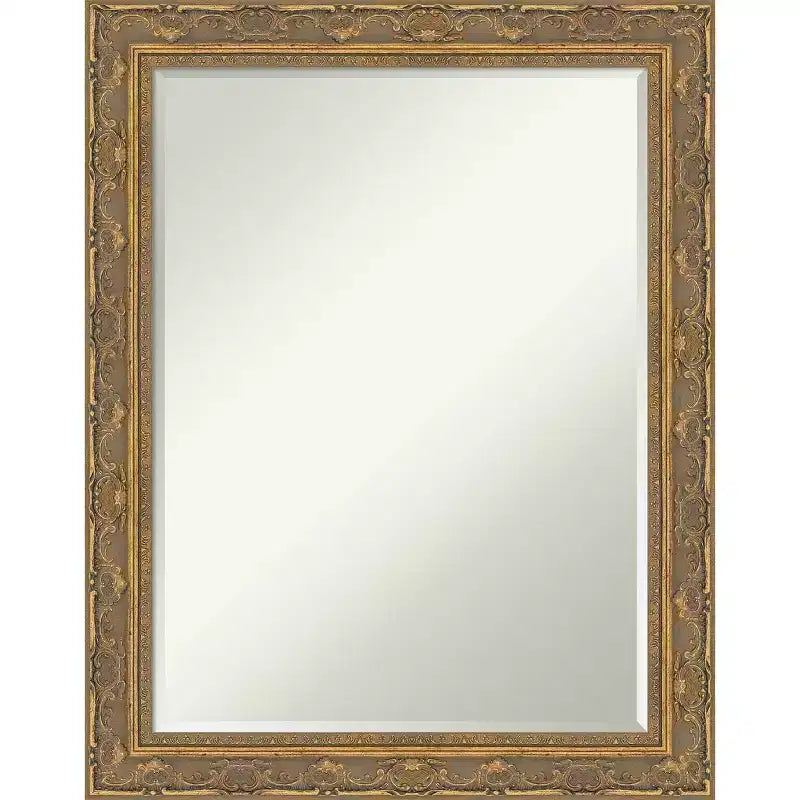Miroir mural de salle de bain encadré Amanti Art Filigree à biseau d'un demi-pouce