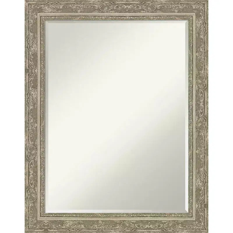 Miroir mural de salle de bain encadré Amanti Art Filigree à biseau d'un demi-pouce