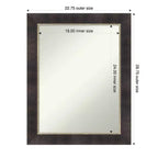 Miroir Mural de Salle de Bain Amanti Art Odin Bronze Antique en Bois sans Biseau