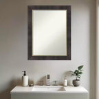 Miroir Mural de Salle de Bain Amanti Art Odin Bronze Antique en Bois sans Biseau
