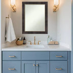Miroir Mural de Salle de Bain Amanti Art Odin Bronze Antique en Bois sans Biseau