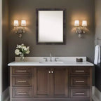 Miroir Mural de Salle de Bain Amanti Art Odin Bronze Antique en Bois sans Biseau