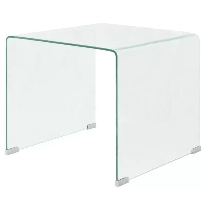 vidaXL Modern Clear Coffee Table - Tempered Safety Glass Table - Compact Furniture Suitable for Living Room or Bedroom - 19.5x19.7x17.7