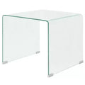vidaXL Modern Clear Coffee Table - Tempered Safety Glass Table - Compact Furniture Suitable for Living Room or Bedroom - 19.5x19.7x17.7