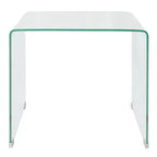 vidaXL Table basse moderne transparente - Table en verre de sécurité trempé - Meuble compact convenant au salon ou à la chambre - 19,5x19,7x17,7