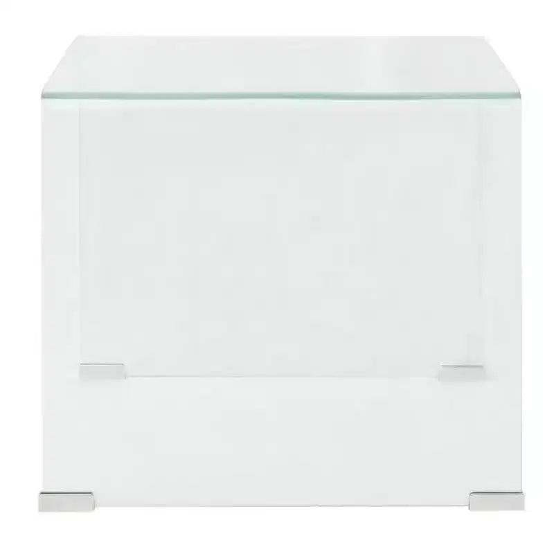 vidaXL Table basse moderne transparente - Table en verre de sécurité trempé - Meuble compact convenant au salon ou à la chambre - 19,5x19,7x17,7