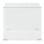 vidaXL Table basse moderne transparente - Table en verre de sécurité trempé - Meuble compact convenant au salon ou à la chambre - 19,5x19,7x17,7