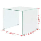 vidaXL Table basse moderne transparente - Table en verre de sécurité trempé - Meuble compact convenant au salon ou à la chambre - 19,5x19,7x17,7