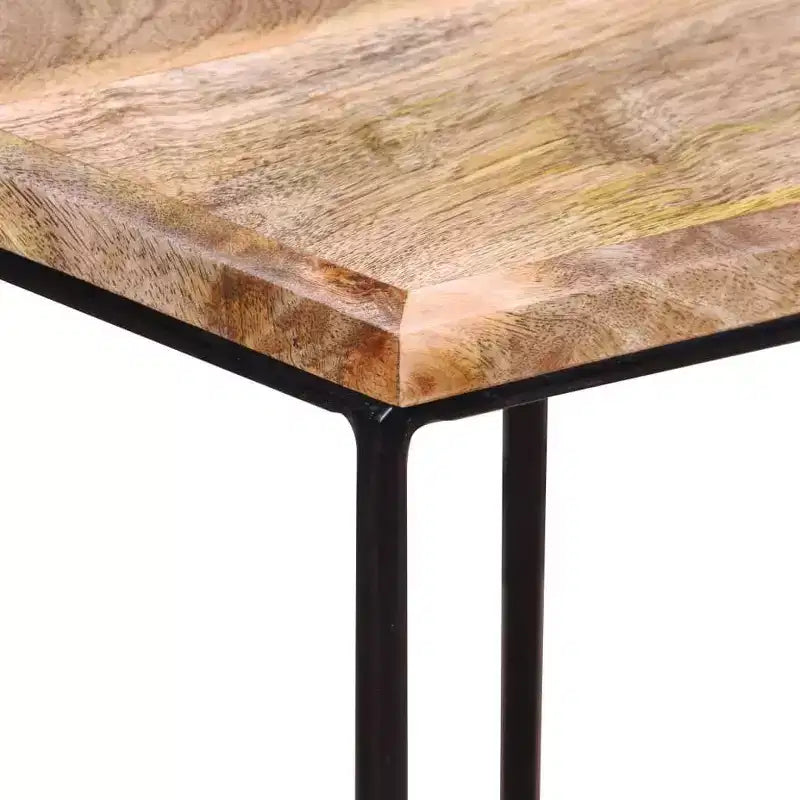 vidaXL Table Basse Bois de manguier Bois de manguier massif, Fer Modulaire moyenne
