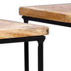 vidaXL Table Basse Bois de manguier Bois de manguier massif, Fer Modulaire moyenne
