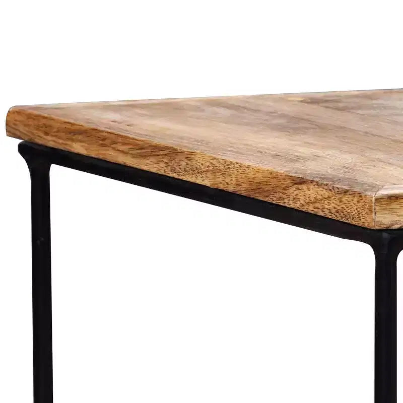 vidaXL Table Basse Bois de manguier Bois de manguier massif, Fer Modulaire moyenne