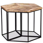 vidaXL Table Basse Bois de manguier Bois de manguier massif, Fer Modulaire moyenne