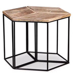vidaXL Table Basse Bois de manguier Bois de manguier massif, Fer Modulaire moyenne
