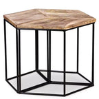 vidaXL Table Basse Bois de manguier Bois de manguier massif, Fer Modulaire moyenne