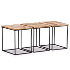 vidaXL Table Basse Bois de manguier Bois de manguier massif, Fer Modulaire moyenne