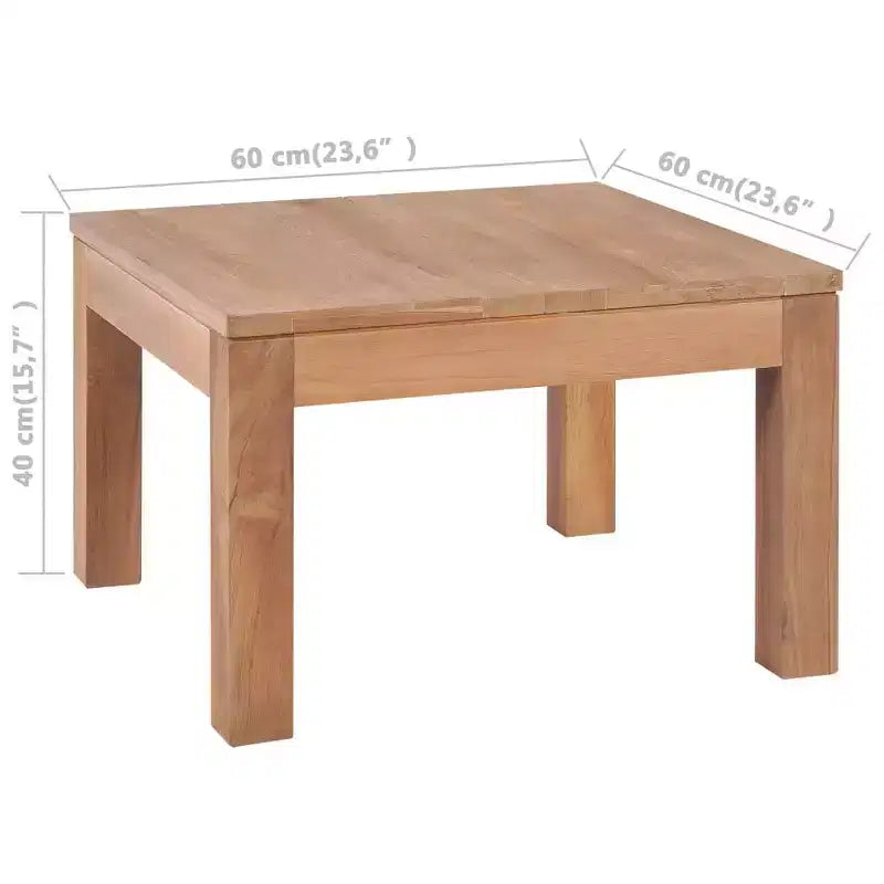 vidaXL Table basse Teck naturel Bois de teck massif 60x60 cm Durable - 60