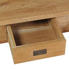 vidaXL Table Basse en Bois de Teck Massif avec Deux Tiroirs - Table de Style Ferme Rustique pour Salon et Coin Détente, Montage Facile