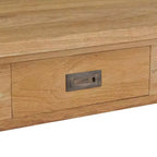 vidaXL Table Basse en Bois de Teck Massif avec Deux Tiroirs - Table de Style Ferme Rustique pour Salon et Coin Détente, Montage Facile