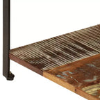 vidaXL Table basse d'appoint avec étagère de rangement Table d'appoint canapé en bois massif - 100 x 60 x 35 cm en bois massif de récupération