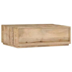 vidaXL Table Basse avec 4 Tiroirs - Meuble Fait Main en Bois de Mangue Massif - Design Ferme Élégant pour Salon - Table de Canapé Marron