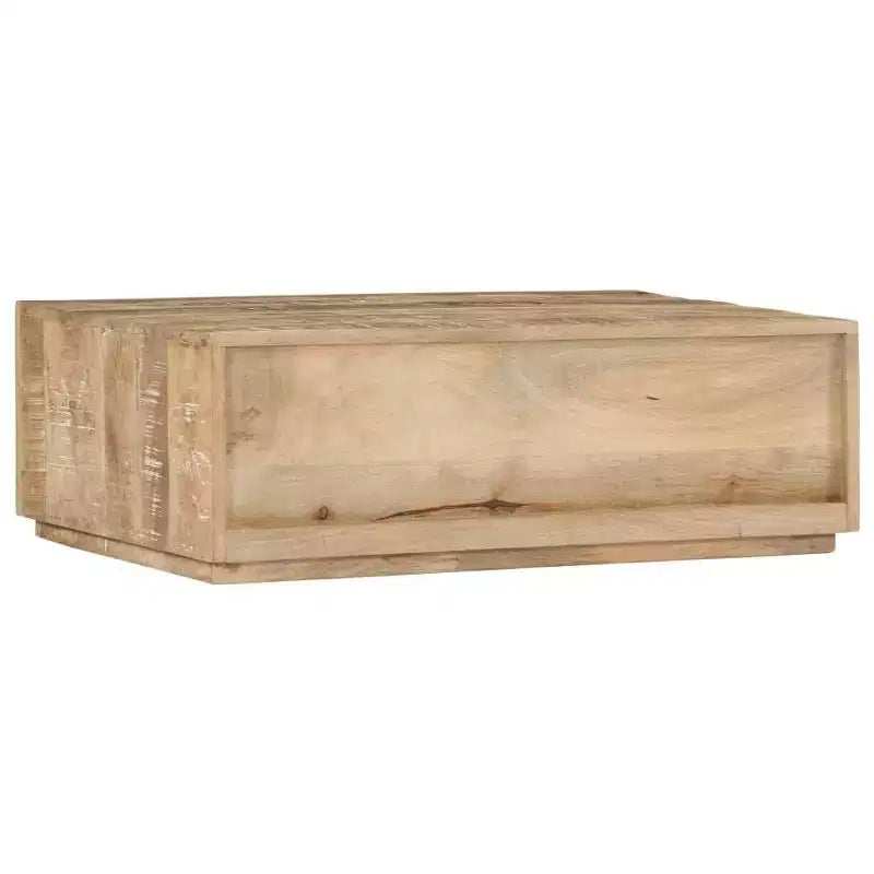 vidaXL Table Basse avec 4 Tiroirs - Meuble Fait Main en Bois de Mangue Massif - Design Ferme Élégant pour Salon - Table de Canapé Marron