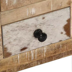vidaXL Table Basse avec 4 Tiroirs - Meuble Fait Main en Bois de Mangue Massif - Design Ferme Élégant pour Salon - Table de Canapé Marron
