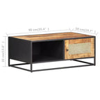 vidaXL Table basse en manguier brut et rotin naturel