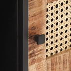 vidaXL Table basse en manguier brut et rotin naturel