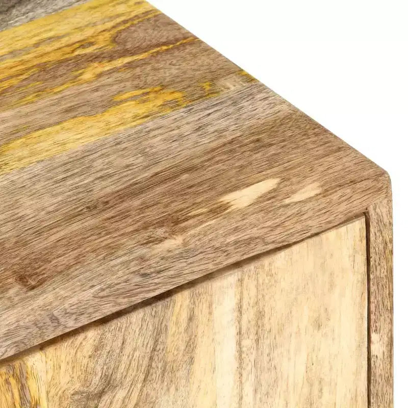 vidaXL Table Basse avec Rangement - Bois de Mangue Massif et Pieds en Acier Thermolaqué, Design Rustique et Industriel, Marron