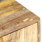 vidaXL Table Basse avec Rangement - Bois de Mangue Massif et Pieds en Acier Thermolaqué, Design Rustique et Industriel, Marron