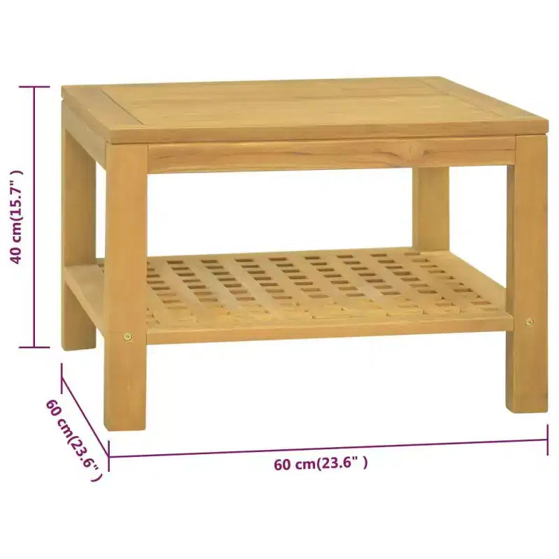 vidaXL Table basse 60x60x40 cm teck massif