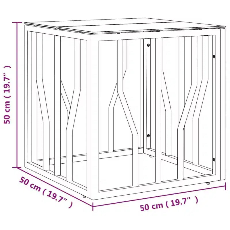 vidaXL Table basse argentée, marbre acier inoxydable, verre trempé moyen - Verre argenté