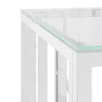 vidaXL Table basse argentée, marbre acier inoxydable, verre trempé moyen - Verre argenté