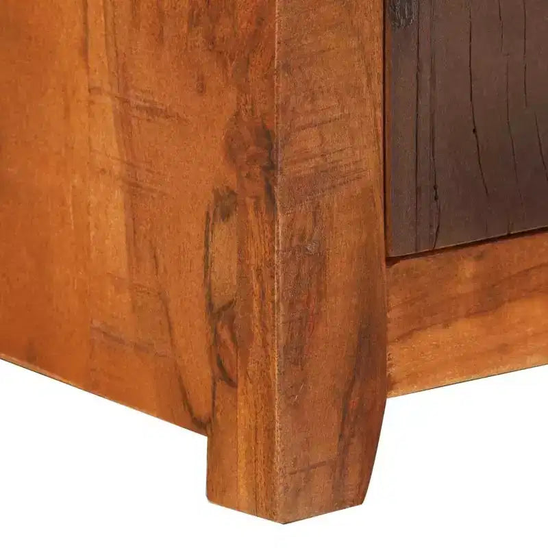 vidaXL Table de chevet Marron Bois d'acacia massif et bois de récupération Petit