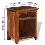 vidaXL Table de chevet Marron Bois d'acacia massif et bois de récupération Petit