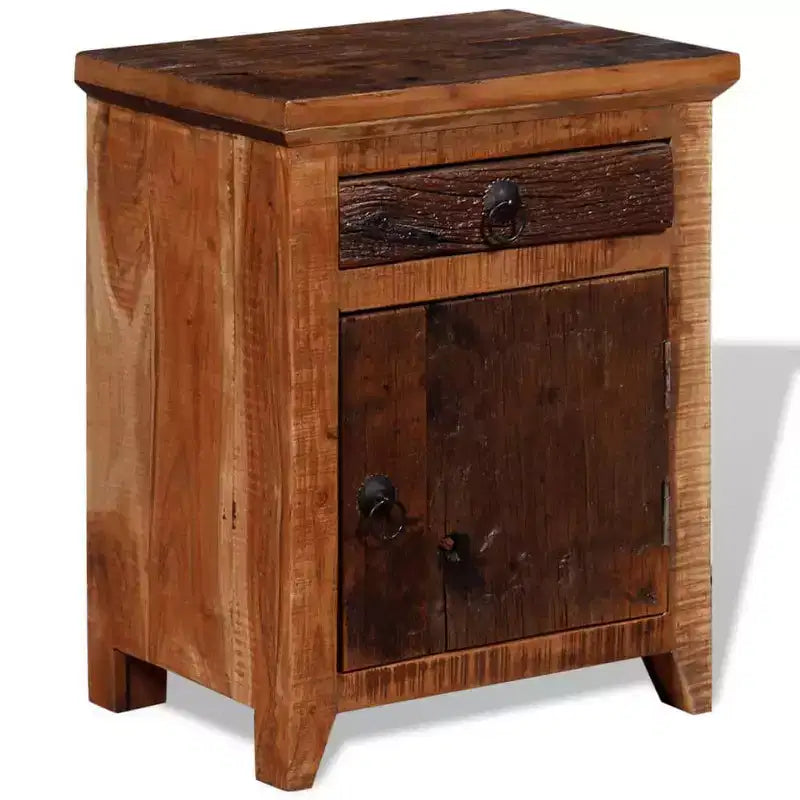 vidaXL Table de chevet Marron Bois d'acacia massif et bois de récupération Petit