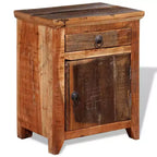 vidaXL Table de chevet Marron Bois d'acacia massif et bois de récupération Petit
