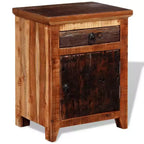 vidaXL Table de chevet Marron Bois d'acacia massif et bois de récupération Petit