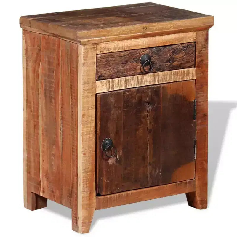 vidaXL Table de chevet Marron Bois d'acacia massif et bois de récupération Petit