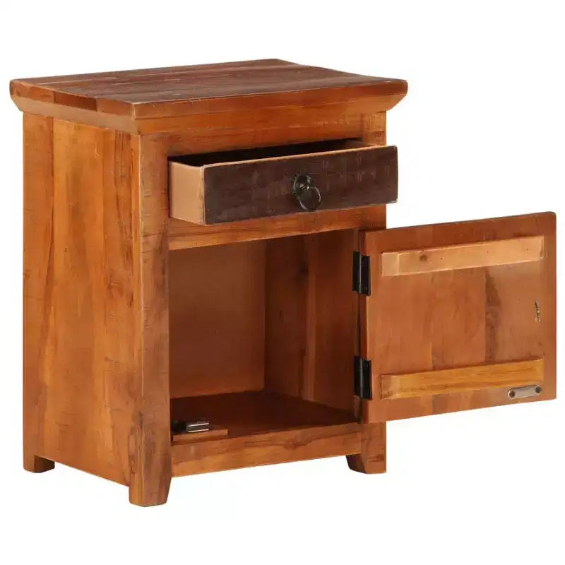vidaXL Table de chevet Marron Bois d'acacia massif et bois de récupération Petit