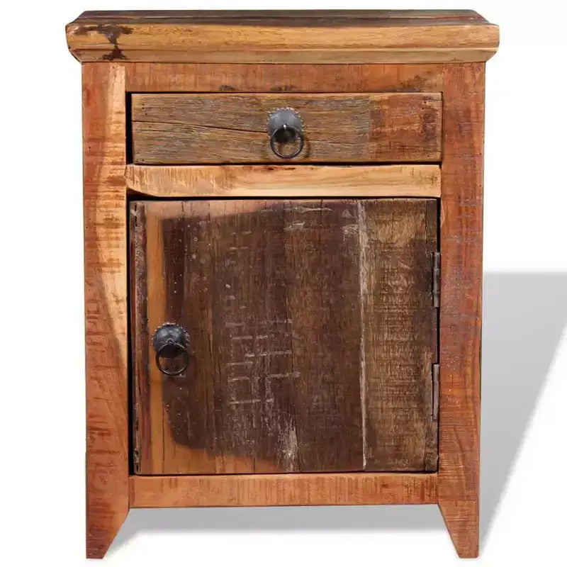 vidaXL Table de chevet Marron Bois d'acacia massif et bois de récupération Petit