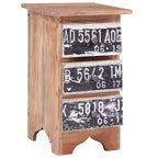 vidaXL Bedside Cabinet 11.8x11.8x20.1 Solid Mahogany Wood