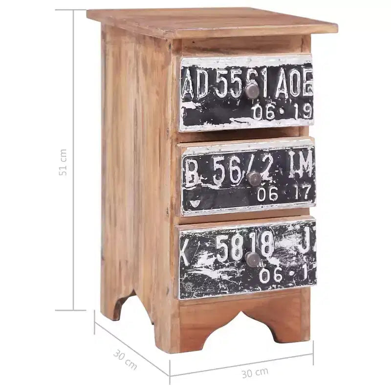vidaXL Table de chevet 30x30x51 cm Bois d'acajou massif